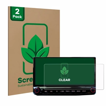 Parte frontale di una confezione del prodotto con il logo del marchio ScreenLeaf. Accanto è raffigurato il dispositivo Kia Cee