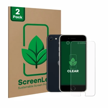 Parte frontale di una confezione del prodotto con il logo del marchio ScreenLeaf. Accanto è raffigurato il dispositivo Apple i