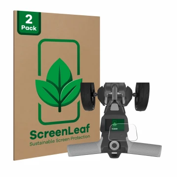 Parte frontale di una confezione del prodotto con il logo del marchio ScreenLeaf. Accanto è raffigurato il dispositivo PowaKad