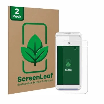 Parte frontale di una confezione del prodotto con il logo del marchio ScreenLeaf. Accanto è raffigurato il dispositivo Pax A92