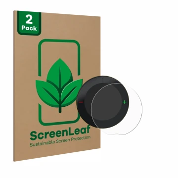 Parte frontale di una confezione del prodotto con il logo del marchio ScreenLeaf. Accanto è raffigurato il dispositivo Beeline