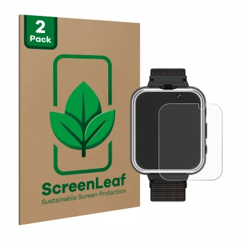 Parte frontale di una confezione del prodotto con il logo del marchio ScreenLeaf. Accanto è raffigurato il dispositivo Pthtech