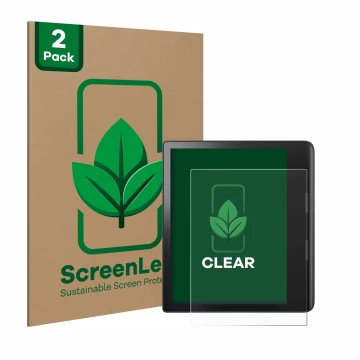 Parte frontale di una confezione del prodotto con il logo del marchio ScreenLeaf. Accanto è raffigurato il dispositivo Tolino 