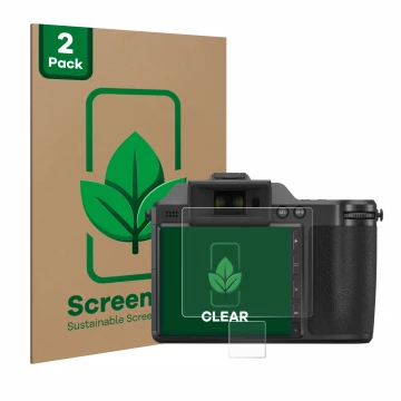 Parte frontale di una confezione del prodotto con il logo del marchio ScreenLeaf. Accanto è raffigurato il dispositivo Hasselb