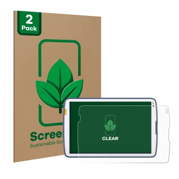 Parte frontale di una confezione del prodotto con il logo del marchio ScreenLeaf. Accanto è raffigurato il dispositivo Zebra E