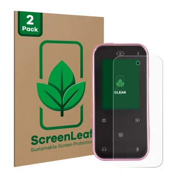Parte frontale di una confezione del prodotto con il logo del marchio ScreenLeaf. Accanto è raffigurato il dispositivo Vtech K