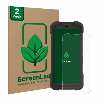 Parte frontale di una confezione del prodotto con il logo del marchio ScreenLeaf. Accanto è raffigurato il dispositivo Zebra T