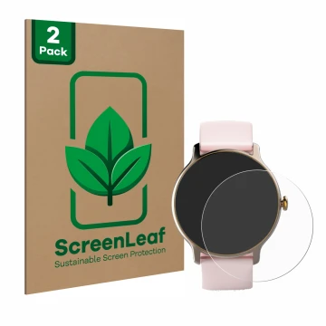 Parte frontale di una confezione del prodotto con il logo del marchio ScreenLeaf. Accanto è raffigurato il dispositivo Hama Fi