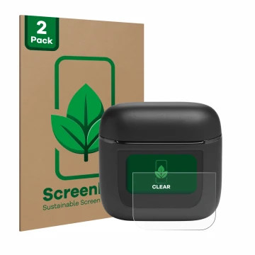 Parte frontale di una confezione del prodotto con il logo del marchio ScreenLeaf. Accanto è raffigurato il dispositivo JBL Tou