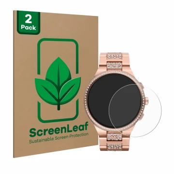 Parte frontale di una confezione del prodotto con il logo del marchio ScreenLeaf. Accanto è raffigurato il dispositivo Michael