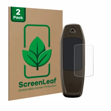 Parte frontale di una confezione del prodotto con il logo del marchio ScreenLeaf. Accanto è raffigurato il dispositivo Special