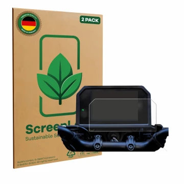Parte frontale di una confezione del prodotto con il logo del marchio ScreenLeaf. Accanto è raffigurato il dispositivo Yamaha 