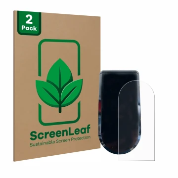 Parte frontale di una confezione del prodotto con il logo del marchio ScreenLeaf. Accanto è raffigurato il dispositivo Egret P