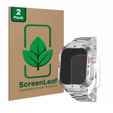 Parte frontale di una confezione del prodotto con il logo del marchio ScreenLeaf. Accanto è raffigurato il dispositivo LIGE K-