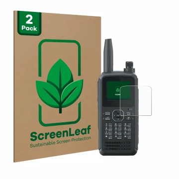 Parte frontale di una confezione del prodotto con il logo del marchio ScreenLeaf. Accanto è raffigurato il dispositivo Kenwood