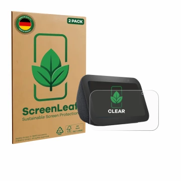 Parte frontale di una confezione del prodotto con il logo del marchio ScreenLeaf. Accanto è raffigurato il dispositivo Amazon 