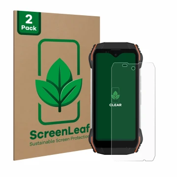 Parte frontale di una confezione del prodotto con il logo del marchio ScreenLeaf. Accanto è raffigurato il dispositivo Blackvi