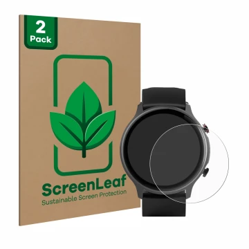 Parte frontale di una confezione del prodotto con il logo del marchio ScreenLeaf. Accanto è raffigurato il dispositivo Hama Fi