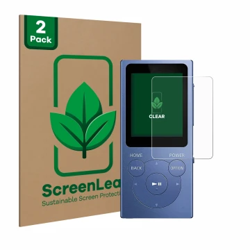 Parte frontale di una confezione del prodotto con il logo del marchio ScreenLeaf. Accanto è raffigurato il dispositivo Sony Wa