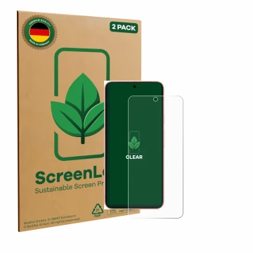 Parte frontale di una confezione del prodotto con il logo del marchio ScreenLeaf. Accanto è raffigurato il dispositivo Google 