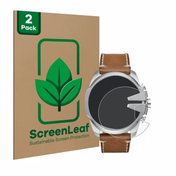 Parte frontale di una confezione del prodotto con il logo del marchio ScreenLeaf. Accanto è raffigurato il dispositivo Diesel 