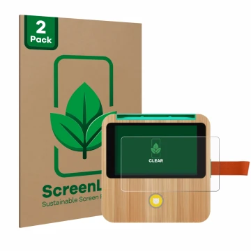 Parte frontale di una confezione del prodotto con il logo del marchio ScreenLeaf. Accanto è raffigurato il dispositivo tigerbo
