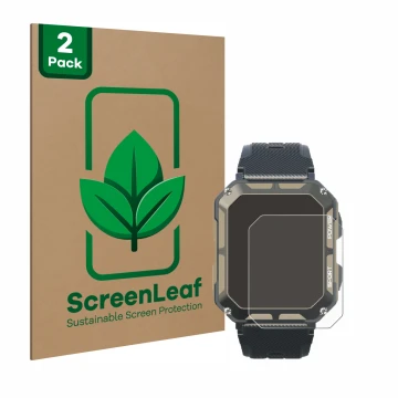 Parte frontale di una confezione del prodotto con il logo del marchio ScreenLeaf. Accanto è raffigurato il dispositivo Blackvi