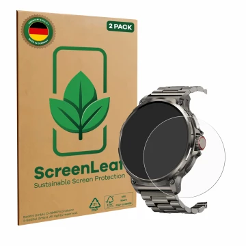 Parte frontale di una confezione del prodotto con il logo del marchio ScreenLeaf. Accanto è raffigurato il dispositivo Tesofit