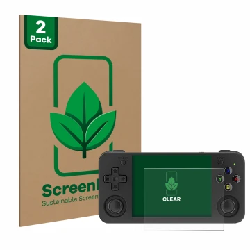 Parte frontale di una confezione del prodotto con il logo del marchio ScreenLeaf. Accanto è raffigurato il dispositivo Anberni