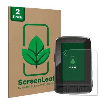 Parte frontale di una confezione del prodotto con il logo del marchio ScreenLeaf. Accanto è raffigurato il dispositivo Wahoo E