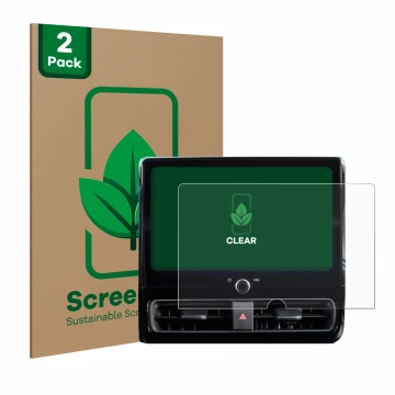 Parte frontale di una confezione del prodotto con il logo del marchio ScreenLeaf. Accanto è raffigurato il dispositivo Toyota 