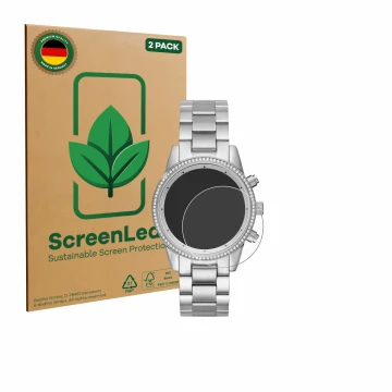 Parte frontale di una confezione del prodotto con il logo del marchio ScreenLeaf. Accanto è raffigurato il dispositivo Michael