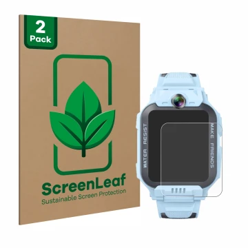 Parte frontale di una confezione del prodotto con il logo del marchio ScreenLeaf. Accanto è raffigurato il dispositivo Imoo Wa