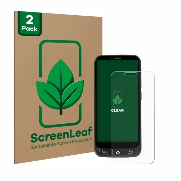 Parte frontale di una confezione del prodotto con il logo del marchio ScreenLeaf. Accanto è raffigurato il dispositivo SPC Zeu