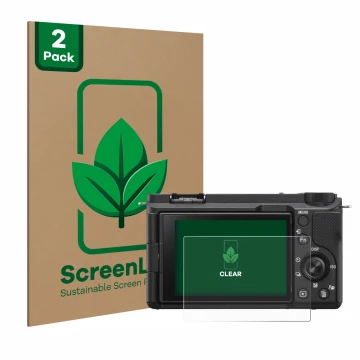Parte frontale di una confezione del prodotto con il logo del marchio ScreenLeaf. Accanto è raffigurato il dispositivo Sony Al