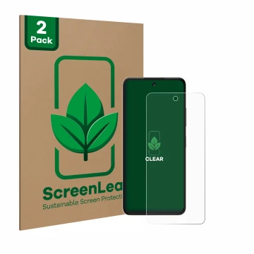 Parte frontale di una confezione del prodotto con il logo del marchio ScreenLeaf. Accanto è raffigurato il dispositivo ZTE Bla