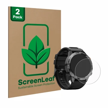 Parte frontale di una confezione del prodotto con il logo del marchio ScreenLeaf. Accanto è raffigurato il dispositivo Sanorum