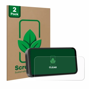 Parte frontale di una confezione del prodotto con il logo del marchio ScreenLeaf. Accanto è raffigurato il dispositivo Carpuri