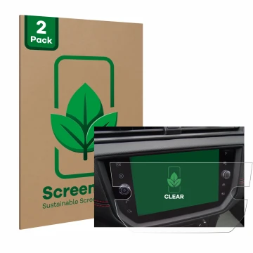 Parte frontale di una confezione del prodotto con il logo del marchio ScreenLeaf. Accanto è raffigurato il dispositivo Seat Ar