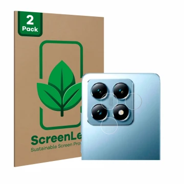 Parte frontale di una confezione del prodotto con il logo del marchio ScreenLeaf. Accanto è raffigurato il dispositivo Xiaomi 