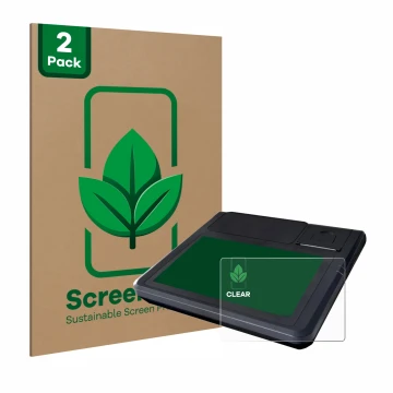 Parte frontale di una confezione del prodotto con il logo del marchio ScreenLeaf. Accanto è raffigurato il dispositivo Techfiv