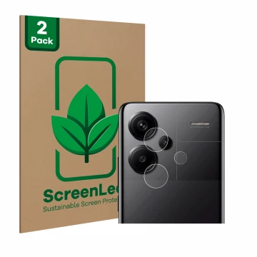 Parte frontale di una confezione del prodotto con il logo del marchio ScreenLeaf. Accanto è raffigurato il dispositivo Xiaomi 