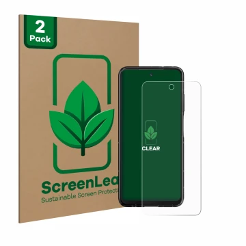 Parte frontale di una confezione del prodotto con il logo del marchio ScreenLeaf. Accanto è raffigurato il dispositivo HMD Fus