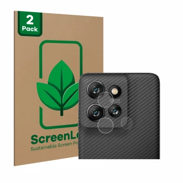 Parte frontale di una confezione del prodotto con il logo del marchio ScreenLeaf. Accanto è raffigurato il dispositivo Motorol