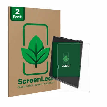 Parte frontale di una confezione del prodotto con il logo del marchio ScreenLeaf. Accanto è raffigurato il dispositivo Yestel 