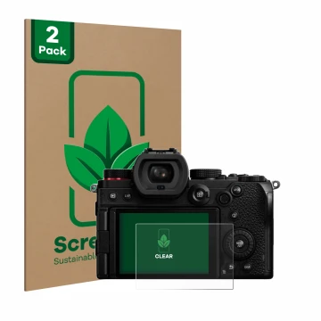 Parte frontale di una confezione del prodotto con il logo del marchio ScreenLeaf. Accanto è raffigurato il dispositivo Panason