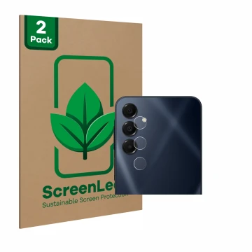 Parte frontale di una confezione del prodotto con il logo del marchio ScreenLeaf. Accanto è raffigurato il dispositivo Samsung