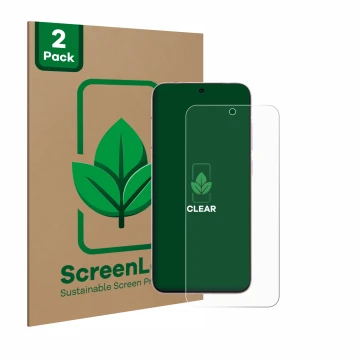 Parte frontale di una confezione del prodotto con il logo del marchio ScreenLeaf. Accanto è raffigurato il dispositivo Vivo X2