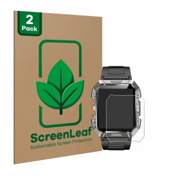 Parte frontale di una confezione del prodotto con il logo del marchio ScreenLeaf. Accanto è raffigurato il dispositivo Baoluba