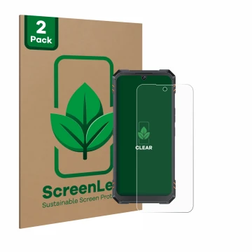 Parte frontale di una confezione del prodotto con il logo del marchio ScreenLeaf. Accanto è raffigurato il dispositivo Cubot K